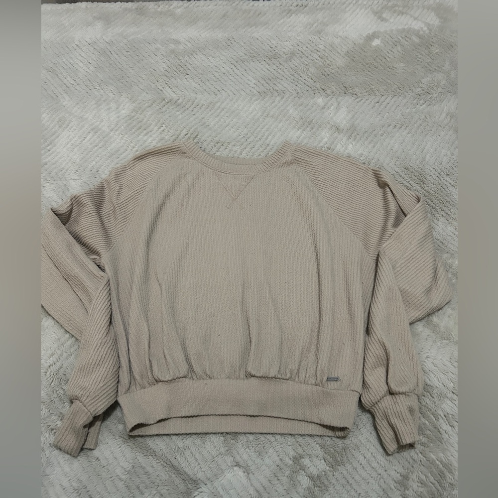 Hollister Women's Taupe Long Sleeve Top